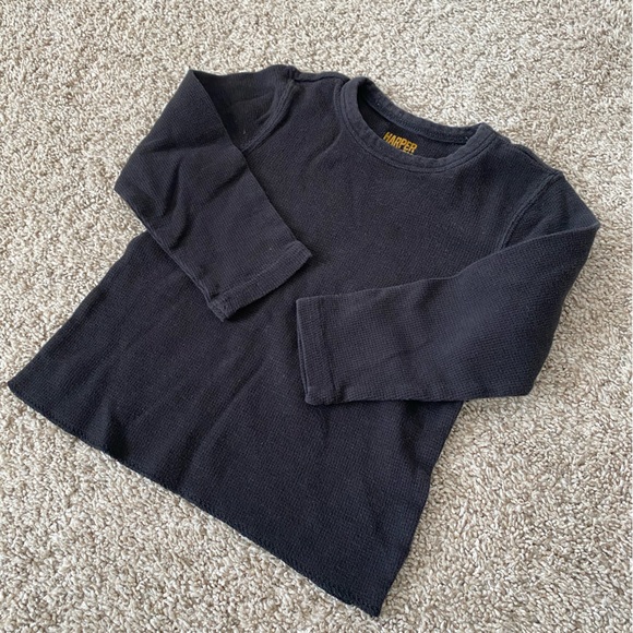 Harper Canyon black toddler boys black waffle long sleeve size 2T - Picture 6 of 7